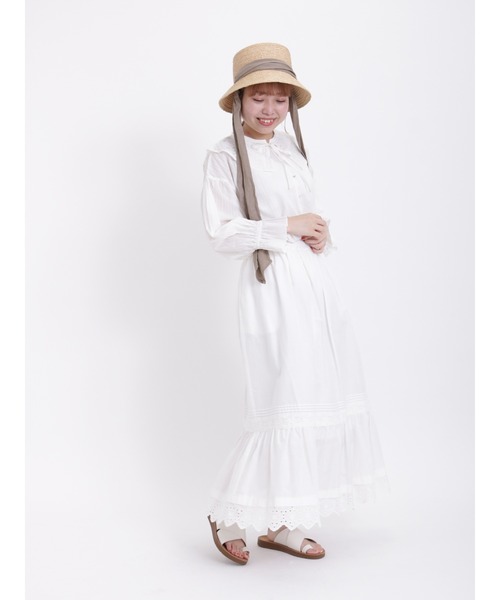 Samansa Mos2（サマンサ モスモス）の「【Lace collection】取り外しレース付ドビーブラウス（シャツ/ブラウス・レディース・オフホワイト/ブラック・F）」の9枚目の写真