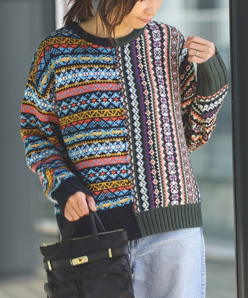 ビームスゴルフ　BEAMS GOLF レディース セーター ニット　フェアアイル BEAMS HEART（ビームスハート）の「フェアアイル ニットプルオーバー