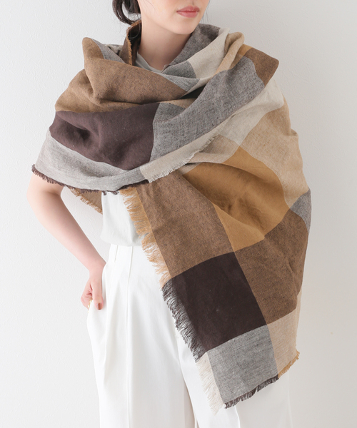 VERMEIL par iena（ヴェルメイユパーイエナ）の「【PLAIDIE/プレディ】STOLE（ベージュ A）（ストール/ショール・レディース・ベージュ系その他・FREE）」の13枚目の写真