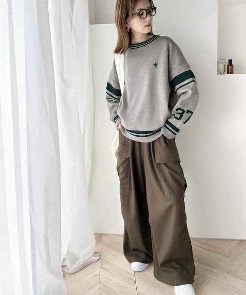 Java（ジャバ）の「《Javaジャバコラボ》とことんカジュアルで攻める Wジャガード袖ナンバリングプルオーバー（ニット/セーター・レディース・グレー/アイボリー/ネイビー/テラコッタ/ブラック・X-LARGE/MEDIUM/LARGE/SMALL）」の21枚目の写真