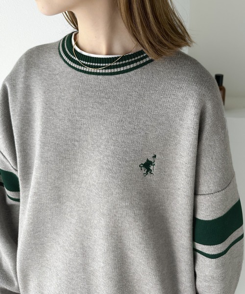 Java（ジャバ）の「《Javaジャバコラボ》とことんカジュアルで攻める Wジャガード袖ナンバリングプルオーバー（ニット/セーター・レディース・グレー/アイボリー/ネイビー/テラコッタ/ブラック・X-LARGE/MEDIUM/LARGE/SMALL）」の18枚目の写真