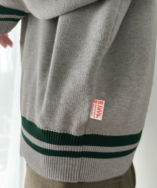 Java（ジャバ）の「《Javaジャバコラボ》とことんカジュアルで攻める Wジャガード袖ナンバリングプルオーバー（ニット/セーター・レディース・グレー/アイボリー/ネイビー/テラコッタ/ブラック・X-LARGE/MEDIUM/LARGE/SMALL）」の20枚目の写真