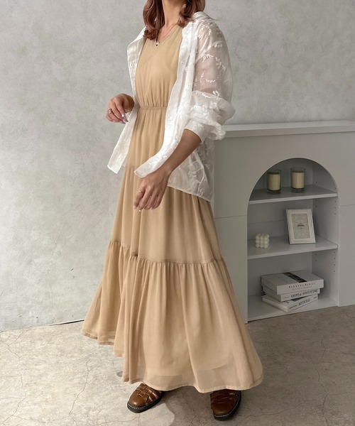 apres jour clair(アプレジュールクレア)の「【apres jour clair】刺繍シアーシャツ【ZOZOTOWN限定アイテム】(シャツ/ブラウス・レディース・オフホワイト/ピンクベージュ/アイボリー・フリー/X-LARGE)」の6枚目の写真