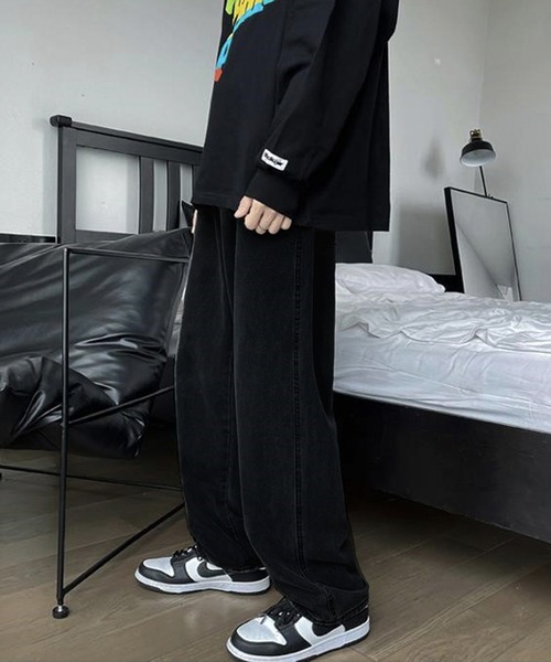 BASQUE magenta(バスクマゼンタ)の「ヴィンテージウォッシュ ワイドデニムパンツ(デニムパンツ・メンズ・サックスブルー/グレー/ブルー/ブラック・M/L)」の13枚目の写真