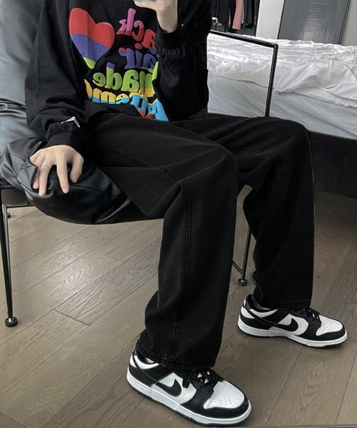 BASQUE magenta(バスクマゼンタ)の「ヴィンテージウォッシュ ワイドデニムパンツ(デニムパンツ・メンズ・サックスブルー/グレー/ブルー/ブラック・M/L)」の22枚目の写真