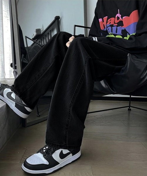 BASQUE magenta(バスクマゼンタ)の「ヴィンテージウォッシュ ワイドデニムパンツ(デニムパンツ・メンズ・サックスブルー/グレー/ブルー/ブラック・M/L)」の9枚目の写真