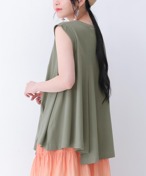 n'OrLABEL（ノアールレーベル）の「【廃盤】【機能素材】『フレンチスリーブフレアカットソー』（Tシャツ/カットソー・レディース・ライトカーキ/オフホワイト/ライトブルー/ブラック・1/2）」の11枚目の写真