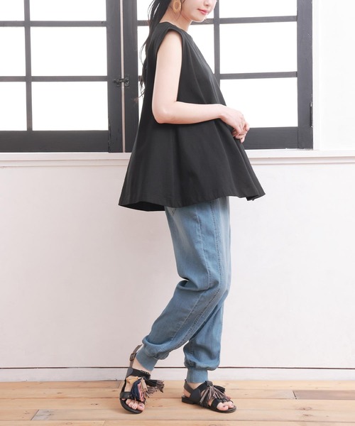 n'OrLABEL（ノアールレーベル）の「【廃盤】【機能素材】『フレンチスリーブフレアカットソー』（Tシャツ/カットソー・レディース・ライトカーキ/オフホワイト/ライトブルー/ブラック・1/2）」の13枚目の写真
