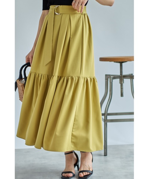 &. NOSTALGIA(アンドドットノスタルジア)の「ウエストタックティアードスカート(スカート・レディース・ブラック/オリーブ・M)」の9枚目の写真