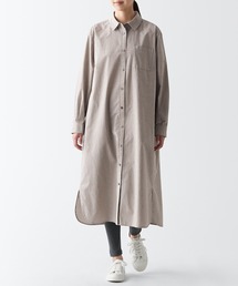 無印良品 | 洗いざらしブロードレギュラーカラー長袖ワンピース(ワンピース)