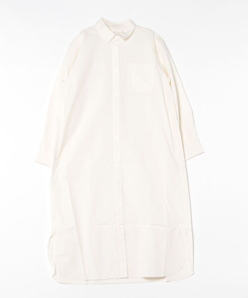 無印良品（ムジルシリョウヒン）の「洗いざらしブロードレギュラーカラー長袖ワンピース（ワンピース・レディース・オフホワイト/ブラウン系/ブラック・XXL/S/XL/L/XS/M）」の13枚目の写真