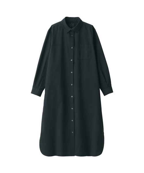 無印良品（ムジルシリョウヒン）の「洗いざらしブロードレギュラーカラー長袖ワンピース（ワンピース・レディース・オフホワイト/ブラウン系/ブラック・XXL/S/XL/L/XS/M）」の20枚目の写真