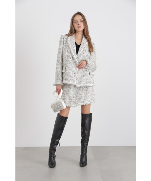 PINKY&DIANNE（ピンキーアンドダイアン）の「◆ミックスツイードジャケット（テーラードジャケット・レディース・ホワイト系その他2/レッド系その他/ホワイト系その他3・38/36）」の10枚目の写真