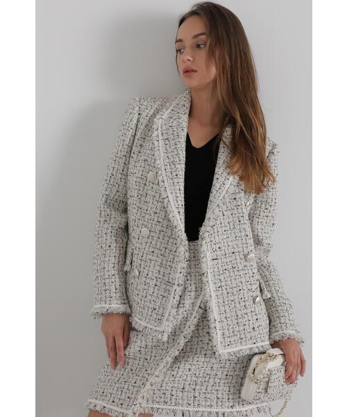 PINKY&DIANNE（ピンキーアンドダイアン）の「◆ミックスツイードジャケット（テーラードジャケット・レディース・ホワイト系その他2/レッド系その他/ホワイト系その他3・38/36）」の14枚目の写真