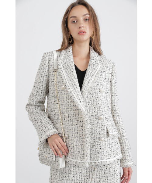 PINKY&DIANNE（ピンキーアンドダイアン）の「◆ミックスツイードジャケット（テーラードジャケット・レディース・ホワイト系その他2/レッド系その他/ホワイト系その他3・38/36）」の15枚目の写真