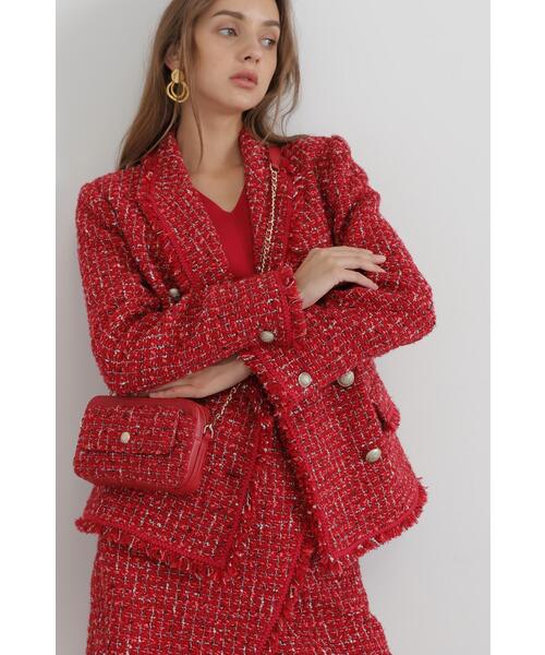 PINKY&DIANNE（ピンキーアンドダイアン）の「◆ミックスツイードジャケット（テーラードジャケット・レディース・ホワイト系その他2/レッド系その他/ホワイト系その他3・38/36）」の20枚目の写真