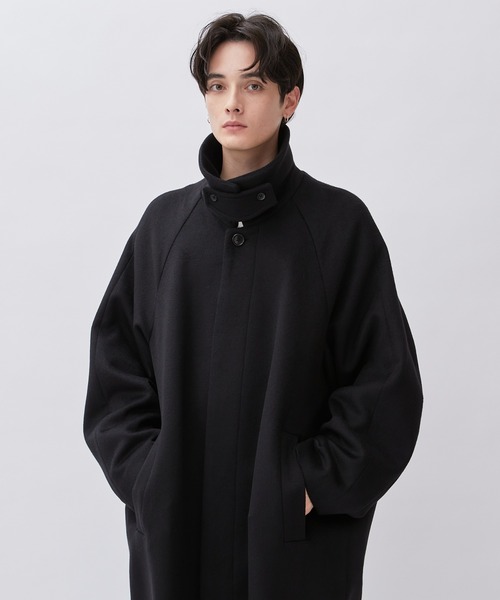 Lui's（ルイス）の「ハイクオリティ ビーバーメルトンボリュームロングコート（ステンカラーコート・メンズ・ブラック/ダークブラウン・M/S）」の9枚目の写真