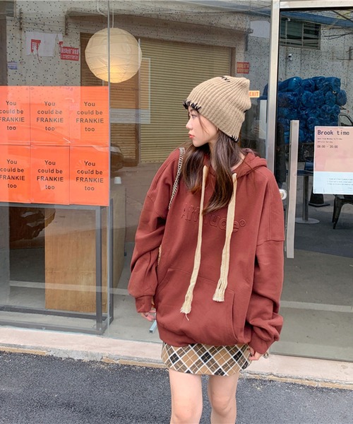 Jewelobe(ジュエローブ)の「エンボスロゴオーバーサイズパーカー(パーカー・レディース・杢グレー/ネイビー/ホワイト/レッド・FREE)」の22枚目の写真