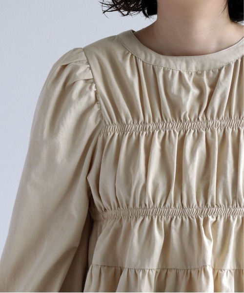 cepo（セポ）の「シャーリングリボンブラウス 2WAY（シャツ/ブラウス・レディース・ブラック/カーキ/オフホワイト・M）」の8枚目の写真