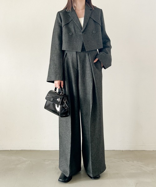 Heather（ヘザー）の「ヘリンボーンワイドパンツ　973879（スラックス・レディース・ブラック/チャコールグレー・S/M）」の14枚目の写真