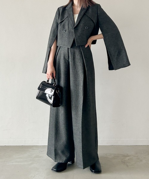 Heather（ヘザー）の「ヘリンボーンワイドパンツ　973879（スラックス・レディース・ブラック/チャコールグレー・S/M）」の18枚目の写真