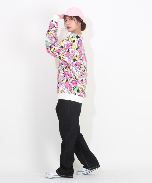 Disney（ディズニー）の「通販限定 親子お揃い  ディズニー Tシャツ ロンT トレーナー 3点セット-大人8699A（スウェット・レディース・その他9/ブラック×レッド・S/L/M/XL）」の8枚目の写真