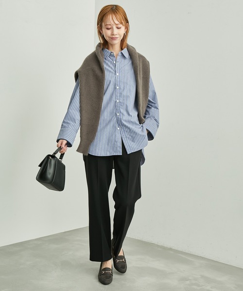 ROPE' PICNIC（ロペピクニック）の「裏起毛カラーパンツ（スラックス・レディース・ブルー/ベージュ/ブラック・36/38/40）」の4枚目の写真