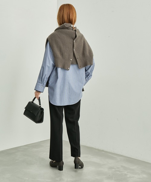 ROPE' PICNIC（ロペピクニック）の「裏起毛カラーパンツ（スラックス・レディース・ブルー/ベージュ/ブラック・36/38/40）」の6枚目の写真