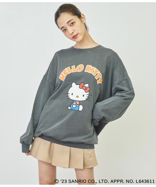 ANAP（アナップ）の「ANAP×HelloKittyユーズド風BIGスウェットトップス（スウェット・レディース・グレー/スミクロ/ピンク・FREE）」の21枚目の写真