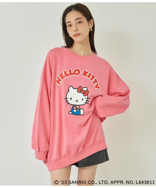 ANAP（アナップ）の「ANAP×HelloKittyユーズド風BIGスウェットトップス（スウェット・レディース・グレー/スミクロ/ピンク・FREE）」の11枚目の写真