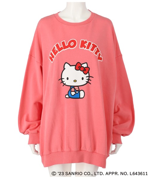 ANAP（アナップ）の「ANAP×HelloKittyユーズド風BIGスウェットトップス（スウェット・レディース・グレー/スミクロ/ピンク・FREE）」の18枚目の写真