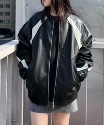 Figments | フェイクレザーレーシングジャケット(ブルゾン)