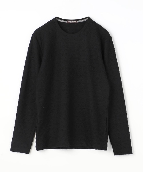 HIDEAWAYS NICOLE（ハイダウェイニコル）の「ウェーブジャガードクルーネックプルオーバー（Tシャツ/カットソー・メンズ・オフホワイト/ブラック/モカ・LARGE/MEDIUM/X-LARGE）」の14枚目の写真