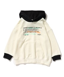 ◆【110-140cm】裏毛配色フードスウェット