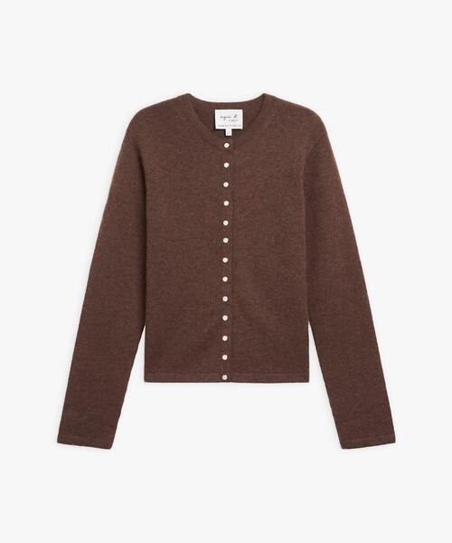 agnes b.(アニエスベー)の「カシミヤ 長袖 カーディガンプレッション ”Le Petit”(カーディガン/ボレロ・レディース・ブラウン系その他・2/3/1)」の3枚目の写真