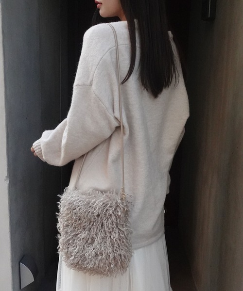 CORNERS（コーナーズ）の「ファーポシェット（ショルダーバッグ・レディース・ベージュ/ホワイト/ブラック・FREE）」の9枚目の写真