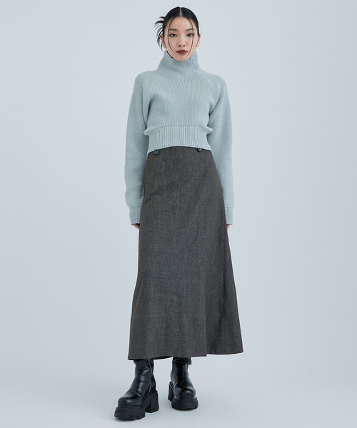 STUDIOUS(ステュディオス)の「【STUDIOUS/ステュディオス】クロップドチャンキーニットトップス(ニット/セーター・レディース・ピンク/ブラック/シルバー/ライトグレー・FREE)」の12枚目の写真