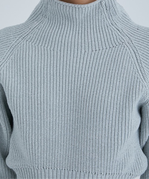 STUDIOUS(ステュディオス)の「【STUDIOUS/ステュディオス】クロップドチャンキーニットトップス(ニット/セーター・レディース・ピンク/ブラック/シルバー/ライトグレー・FREE)」の9枚目の写真