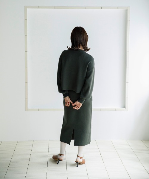 sail（サイル）の「【販売終了】【sail】ニットセットアップ　小さいサイズ【低身長・小柄女性向けサイズ】（スカート・レディース・グレー/カーキ・01）」の12枚目の写真