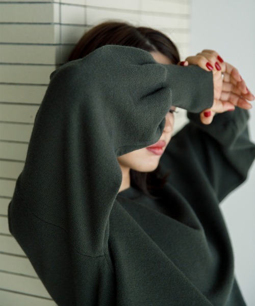 sail（サイル）の「【販売終了】【sail】ニットセットアップ　小さいサイズ【低身長・小柄女性向けサイズ】（スカート・レディース・グレー/カーキ・01）」の5枚目の写真