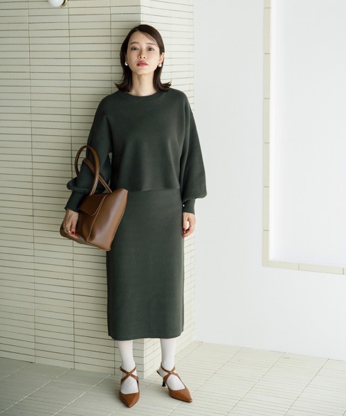 sail（サイル）の「【販売終了】【sail】ニットセットアップ　小さいサイズ【低身長・小柄女性向けサイズ】（スカート・レディース・グレー/カーキ・01）」の10枚目の写真