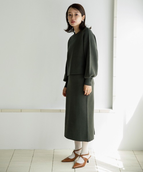 sail（サイル）の「【販売終了】【sail】ニットセットアップ　小さいサイズ【低身長・小柄女性向けサイズ】（スカート・レディース・グレー/カーキ・01）」の13枚目の写真