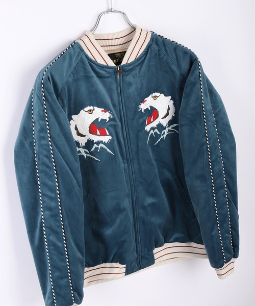 HOUSTON 別珍ALASKA スカジャン XLネイビー HOUSTON スカジャン 別珍スカジャン（ALASKA） メンズ