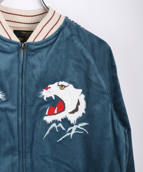 HOUSTON（ヒューストン）の「HOUSTON 別珍スカジャン（アラスカクマ・ホワイトタイガー・ジャパンマップ）（スカジャン・メンズ・ブルー系その他/ブラック系その他/ブラック/ネイビー/ブラック系その他2/ブルー系その他2/ブルー系その他3/オレンジ/マルーン/ブラック系その他3・XX-LARGE/X-LARGE/MEDIUM/LARGE）」の19枚目の写真