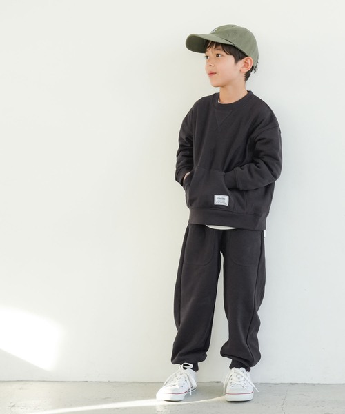 coca（coca）（コカ）の「キッズ　厚手サイドリブスウェットジョガーパンツ（スウェットパンツ・キッズ・チャコール/グレー・110/120/130/140）」の3枚目の写真