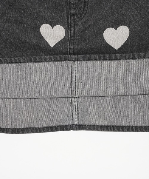 MILKFED.（ミルクフェド）の「HEART PRINTED DENIM SKIRT（デニムスカート・レディース・ライトインディゴブルー/ブラック・S/M）」の15枚目の写真