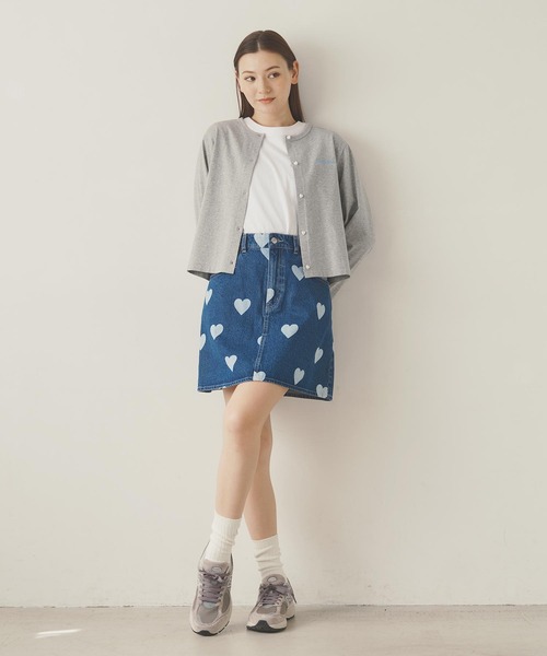 MILKFED.（ミルクフェド）の「HEART PRINTED DENIM SKIRT（デニムスカート・レディース・ライトインディゴブルー/ブラック・S/M）」の21枚目の写真