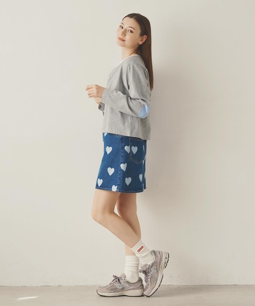 MILKFED.（ミルクフェド）の「HEART PRINTED DENIM SKIRT（デニムスカート・レディース・ライトインディゴブルー/ブラック・S/M）」の22枚目の写真