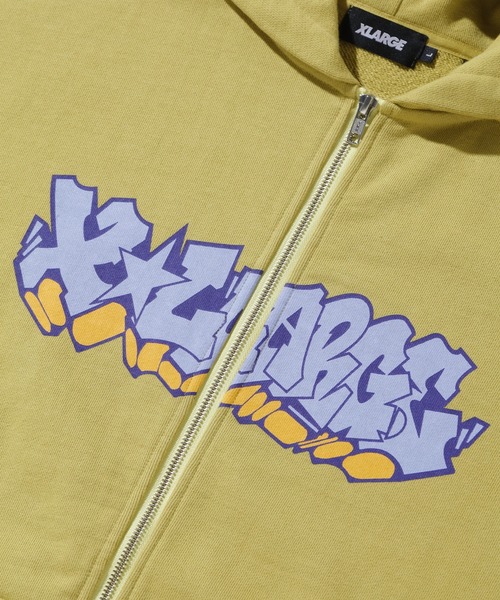 XLARGE（エクストララージ）の「GRAFFITI ZIP UP HOODED SWEATSHIRT（パーカー・メンズ・イエロー/ブラック/アッシュ・XL/M/L/S）」の4枚目の写真