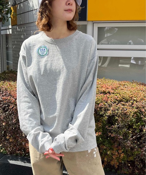 DISCUS（ディスカス）の「【DISCUS】USAコットン 無地ロングTシャツ（Tシャツ/カットソー・メンズ・ホワイト/グレー/ブラック/ライトグレー/ネイビー/グリーン・L/LL/M）」の16枚目の写真